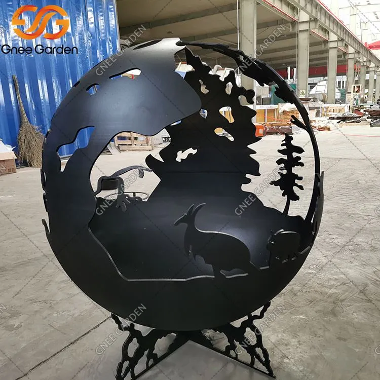 Corten Deer Firepit Ball