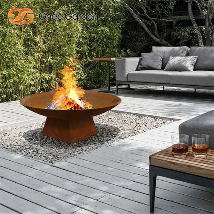 Corten Industrial Round Fire Pit Style