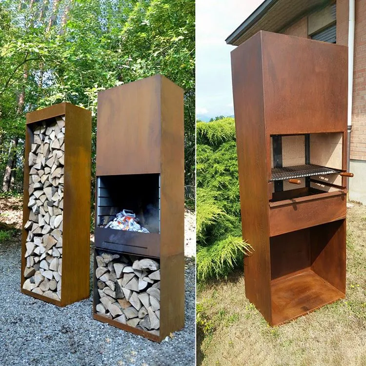 Corten Steel BBQ Qhov cub rau sab nraum zoov ua noj