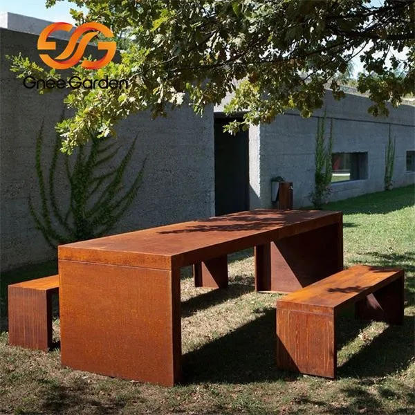 Corten Steel Rooj zaum thiab rooj zaum