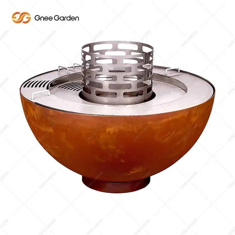 Corten Steel Ntoo Hlawv Nplhaib Hluav Taws Xob Besbecue