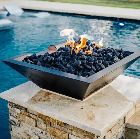 Customized Fire Pit Pool Waterfall