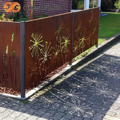 Garden Corten Hlau Screen Dandelion Tsim