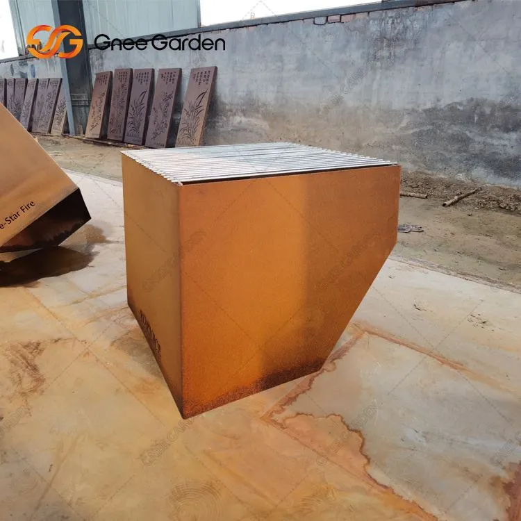 Nrov Ntoo Hlawv Corten Steel Hluav Taws Kub Qhov